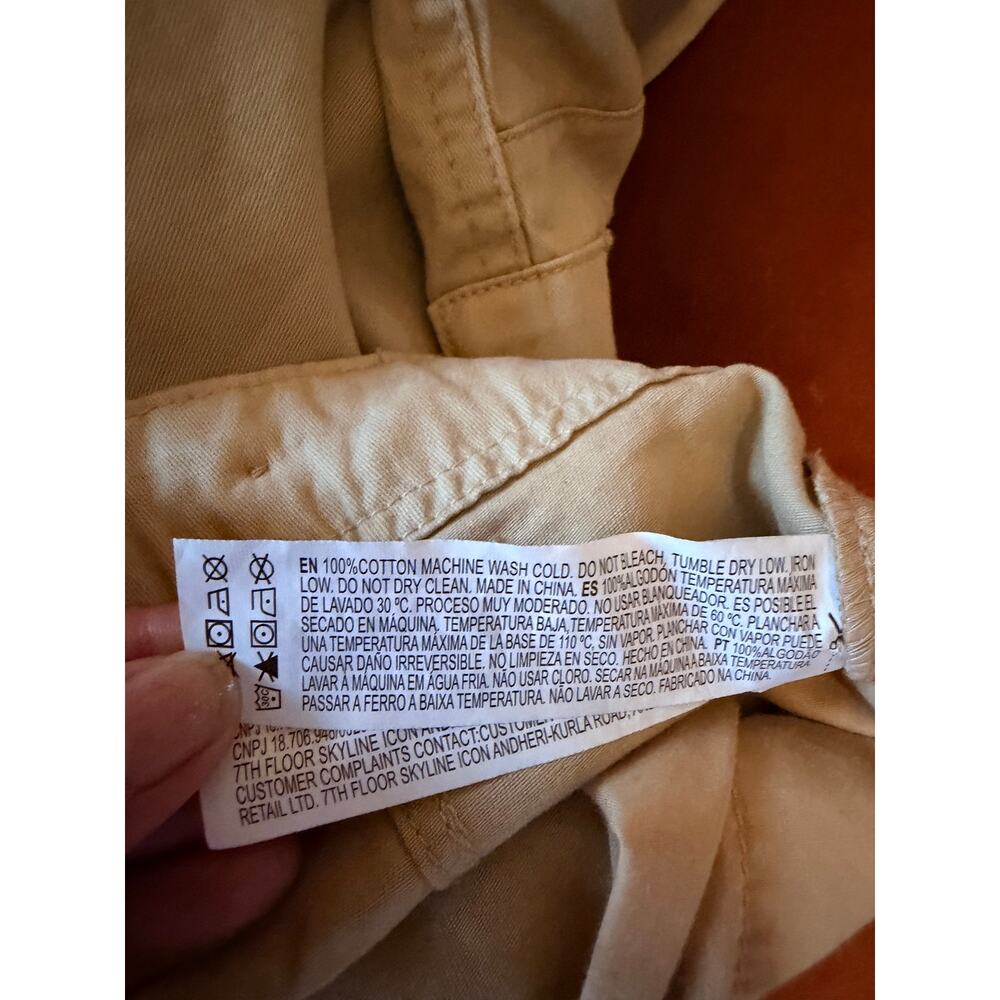 Forever 21 100% Cotton Cargo Joggers EUC Tan M - Picture 2 of 5